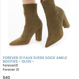 Forever 21 Faux Suede Socks Ankle Booties